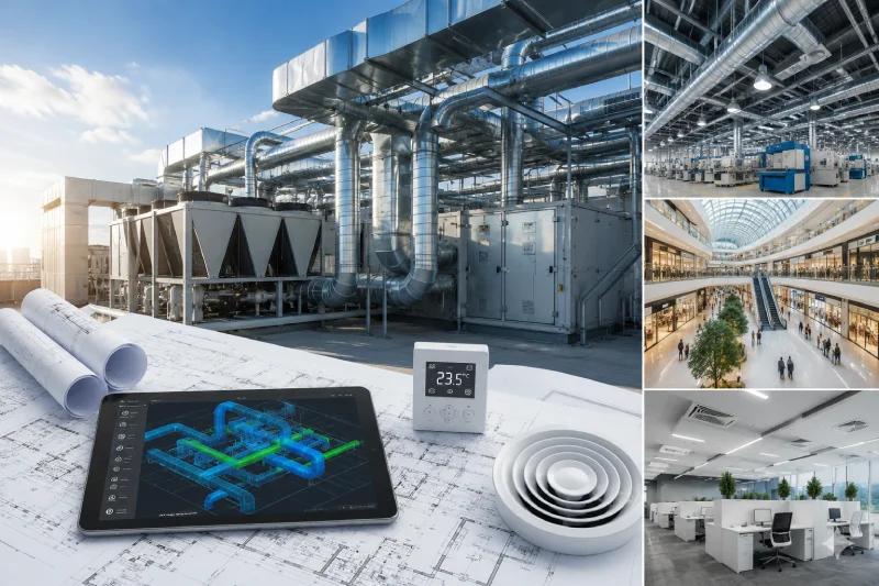 طراحی سیستم تهویه مطبوع؛ اصول طراحی تهویه صنعتی، تجاری و مراکز خرید