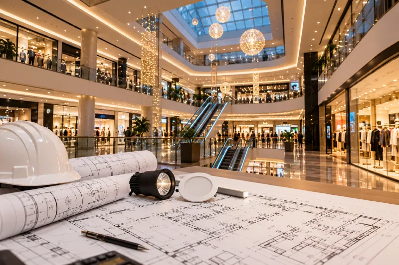 طراحی تأسیسات الکتریکی و نورپردازی مراکز خرید